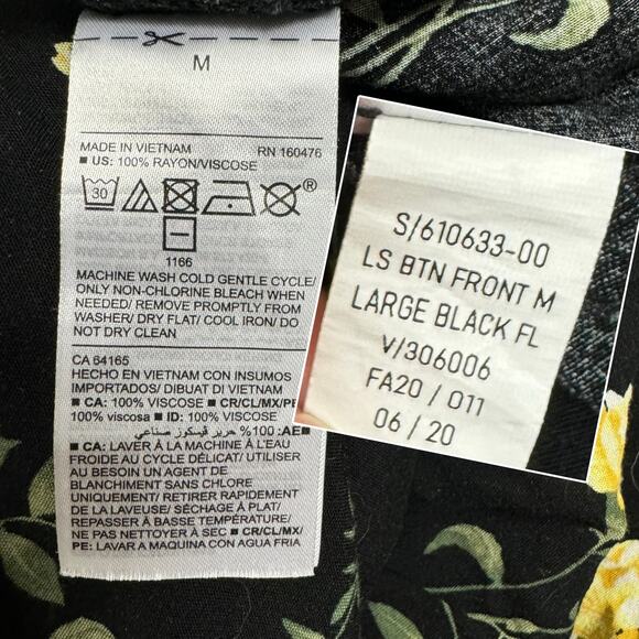 Old Navy Tiered Floral Maxi Dress M Black Pockets Prairie Dark Cottagecore Boho - Picture 14 of 15